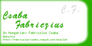 csaba fabriczius business card